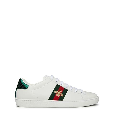 gucci bee trainers womens white|Gucci ace bee embroidered.